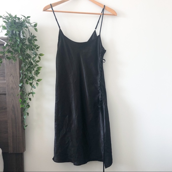 La Vie En Rose Dresses & Skirts - ❌SOLD❌ Black La Vie en Rose Lace Up Slip Dress